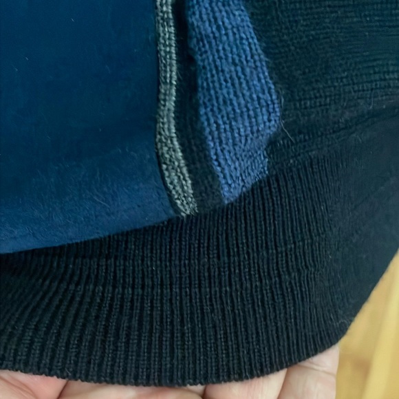 🇮🇹 Vintage John Friday Knitwear Grandpa Blue Geometric Pattern Sweater, Size M - Picture 4 of 16